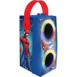 Lexibook Marvel Spiderman - Draagbare Bluetooth verlichte luidspreker met microfoon, karaoke, lichteffecten, draadloos, USB, SD-kaart, oplaadbare batterij, rood/blauw, BTP180SPZ