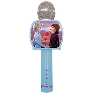 Lexibook Frozen 2 Elsa Micro Bluetooth®-Microfoon met Voice Changer-functie, Intrekbare telefoonhouder inbegrepen, Ingebouwde luidspreker, Blauw, MIC240FZ