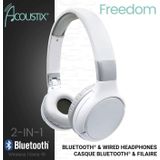 Lexibook - HPBT010S - Hoofdtelefoon - Wit - 2-in-1 Bluetooth en Bedraad