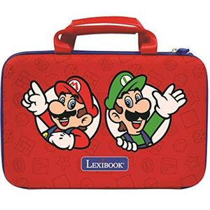 Lexibook MFA50NI Nintendo Super Mario Console Beschermende Draagtas Kinderen-Kids Tablet Transportation Case, Blauw/Rood