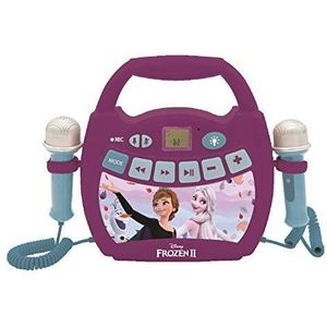Disney Frozen 2- Karaoke draagbare digitale speler voor kinderen - Microfoons, Lichteffecten, Bluetooth, Opname- en stemwisselaarfuncties, Oplaadbare batterij, Paars, MP320FZZ