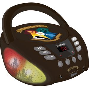 Lexibook Harry Potter RCD109HP Bluetooth cd-speler, draagbaar, lichteffecten, microfoonaansluiting, AUX-ingang, batterij of netvoeding, zwart