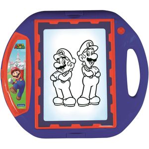 Lexibook, Super Mario, Tekenprojector, 4 stempels, 10 sjablonen, verlicht scherm, 1 pen inbegrepen, artistiek en creatief speelgoed voor meisjes en jongens, Rood/Blauw, CR310NI