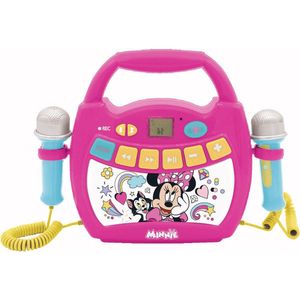 Lexibook - Disney Minnie - Karaoke draagbare digitale speler voor kinderen - Microfoons, Lichteffecten, Bluetooth, Opname- en stemwisselaarfuncties, Oplaadbare batterij,MP320MNZ
