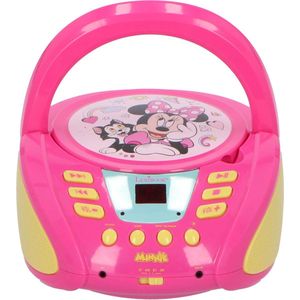 Lexibook Disney Minnie - Bluetooth-cd-speler voor kinderen - draagbaar, lichteffecten, microfoonaansluiting, aux-ingang, batterij of netvoeding, RCD109MN