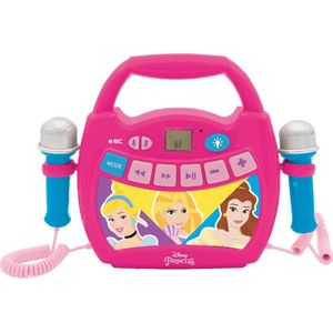 Lexibook - Disney Princess- Karaoke draagbare digitale speler voor kinderen - Microfoons, Lichteffecten, Bluetooth, Opname- en stemwisselaarfuncties, Oplaadbare batterij, Paars, MP320DPZ