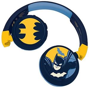 Lexibook, Batman, 2-in-1 Bluetooth hoofdtelefoon Stereo Draadloos Bedraad, Kids Safe Volume, Opvouwbaar, Verstelbaar, Blauw/Geel, HPBT010BAT