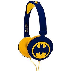 Lexibook Warner Batman HP015BAT Stereo hoofdtelefoon voor kinderen, beperkt geluidsvermogen, opvouwbaar en verstelbaar, blauw/oranje, medium