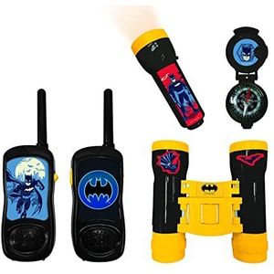 Lexibook Batman avonturenset met 2 walkie talkies tot 120m bereik, verrekijker, zaklamp, kompas (0.12 km), Walkietalkie, Veelkleurig