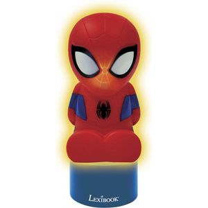Lexibook Spiderman Nachtlampje en Luidspreker voor de kinderkamer, kleurverandering, zacht licht, werkt op batterijen, Blauw/Rood, NS01SP