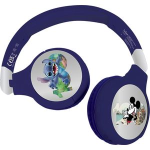 Lexibook - Disney Stitch - Bluetooth & bedrade 2-in-1 hoofdtelefoon met microfoon en bedieningsknop, opvouwbaar en verstelbaar, oplaadbare batterij met lange levensduur - HPBT010D