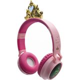 Lexibook - Disney Princess, 2-1 Draadloze en bedrade hoofdtelefoon met prinsessenkroon, geluid van hoge kwaliteit beperkt tot 85 dB, lichteffecten, opvouwbaar, verstelbaar, oplaadbaar, HPBT015DP