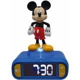 Lexibook Disney Mickey - Wekker met nachtlampje, geluiden en melodieën, lcd-display met achtergrondverlichting, lichtgevend, met sluimerfunctie, blauw, RL800MCH