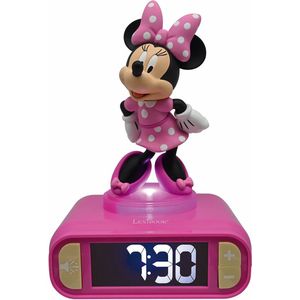 Lexibook Disney Minnie - Wekker met nachtlampje, geluiden en melodieën, lcd-display met achtergrondverlichting, lichtgevend, met sluimerfunctie, roze - RL800MN