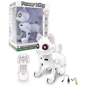 Lexiboek - Power Kitty® - Afstandsbediening Robot Kat, Programmeerbare Intelligente Robot, Licht, Geluid, Wit/Roze - KITTY01