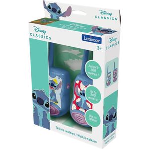 Lexibook Disney Stitch TW12D Walkietalkies, 200 m, communicatiespel voor kinderen, 2 communicatiekanalen, riemclip, blauw/paars