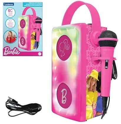 Lexibook - BTP185BBZ - Draadloze Bluetooth-luidspreker - Roze - Met Microfoon en Meerkleurige Lichteffecten