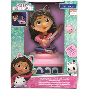 Lexibook - Gabby en het Magische Huis - Wekker met Nachtlampje - Roze - LCD-display met Achtergrondverlichting