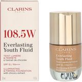 Clarins - Everlasting Youth Fluid Foundation - Verhelderende Foundation - Tint 108.5 Cashew - 30 ml