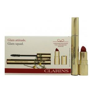 Clarins Supra Volume Geschenkset 8ml Supra Volume Mascara Black + 1.5g Joli Rouge Velvet #742