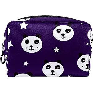 Cosmetische tas voor dames,kleine make-uptas voor portemonnee,Paarse Ster Panda,Cosmetische reistas,make-uptasje