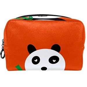 Cosmetische tas voor dames,kleine make-uptas voor portemonnee,Oranje Originele Panda,Cosmetische reistas,make-uptasje