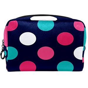 Cosmetische tas voor dames,kleine make-uptas voor portemonnee,Kleurrijke stippen modern,Cosmetische reistas,make-uptasje