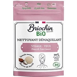 Briochin depuis 1919 - Reinigingsmiddel voor make-up-remover, 50 g, gezicht en ogen, zacht en voedend, recyclebare brandstofzak