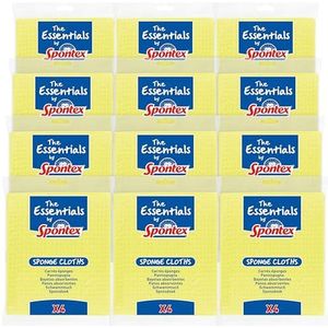 Spontex Essentials sponsdoeken – 12 verpakkingen met elk 4 stuks (in totaal 48 doekjes)
