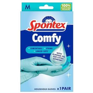 Spontex - Zachte Handen - Rubber Handschoenen - Maat M
