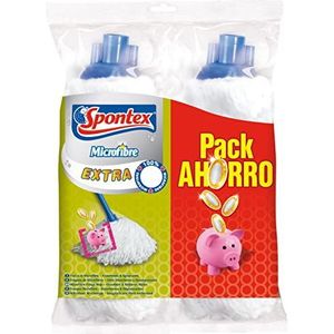 Spontex Extra X2 Microfiber Mop-Pack Bespaar 2 stuk(s)