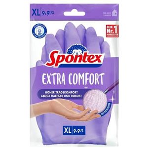 Spontex 12307019 Extra Comfort premium huishoudhandschoenen met zachte textielvoering ideaal voor alle schoonmaakwerkzaamheden in het huishouden wasbaar op 30 C XL 9-95 1 paar 100 gram