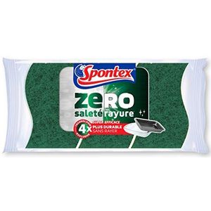 Spontex - Eponge Zéro Surfaces Encrassées - 3 éponges super Efficaces - 4x fois plus durables sans rayer