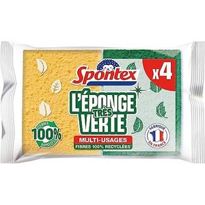 SPONTEX - De groene spons – 4 schuursponzen groen – zuinig
