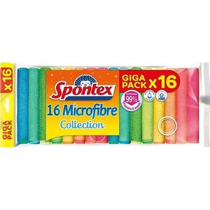SPONTEX Microvezelcollectie, 16 multifunctionele microvezeldoeken