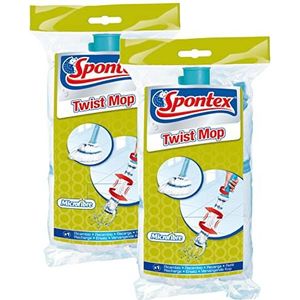 Spontex navulverpakking microvezel voor Spontex Twist Mop wit, 2 stuks