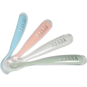 Set van 4 eetlepels 1ste leeftijd in silicone BEABA. Plastic materiaal. Maten één maat. Multicolor kleur