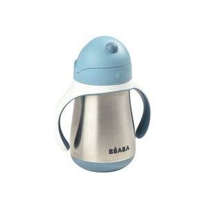 Béaba - Drinkfles met Rietje - 250 ml - RVS - Blauw