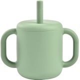 BÉABA, Drinkbeker voor baby's, flessen/bekerfunctie, 100% hoogwaardige siliconen, grote handgrepen, vergemakkelijkt het vasthouden en motoriek, ergonomisch, 170 ml, saliegroen