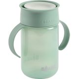 BÉABA, 360° leerbeker met druppelvrije schijf, gepatenteerd anti-leksysteem, vanaf 12 maanden, afneembare handgrepen, met hygiënisch deksel, robuust en licht, 340 ml, saliegroen