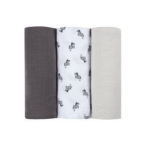 BÉABA, Set van 3 babydoeken, Biologische katoenen mousseline, Multi-Purpose: Inbakerdeken, slabbetje, reisdeken, dekbed, ultrazacht, ademend, groot, 70x70, milieuvriendelijk en veilig, Savannah Print