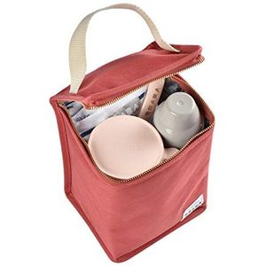 BÉABA Geïsoleerde babymaaltijdzak, grote inhoud, thermische flessenopslag, tas voor volledige maaltijden, opvouwbaar, zacht waterdicht materiaal, terracota