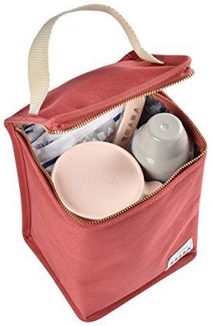Béaba Thermische lunchtas voor baby's, voor transport, complete maaltijden, zacht materiaal, opvouwbaar, waterdichte stof, terracotta
