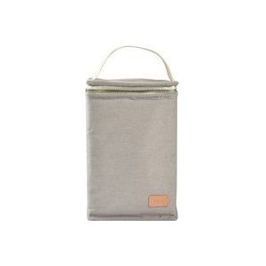Béaba Lunchtas, geïsoleerd, voor flessen, groot, grote capaciteit, transport van complete maaltijden, zacht materiaal, opvouwbaar, waterdichte stof, parelgrijs