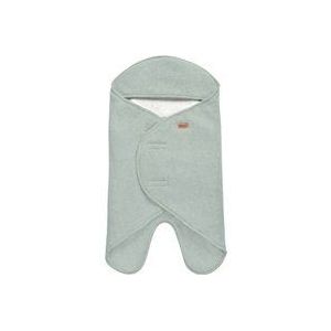 BÉABA, Babynomade Dubbele fleece, wikkeldeken voor de winter, baby, compatibel met autostoel, kinderwagen, babystoeltje, zacht, warm, waterafstotend, ademend, geschikt voor servies, saliegroen/wit, 0-6 maanden