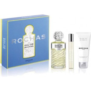 Rochas Eau de Rochas Giftset - 100 ml eau de toilette spray + 20 ml eau de toilette tasspray + 100 ml bodylotion - cadeauset voor dames