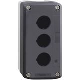 Schneider Electric XALD03 Lege Behuizing 3 Inbouwplaatsen Zonder Markering Donkergrij