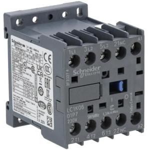 Schneider Electric LC1K0601P7 TeSys-schakelaar, LC1-K, 3P, 6A, 440VAC-3, spoel 230 VAC, 50/60 Hz