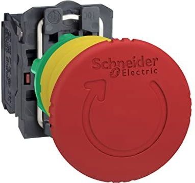 Schneider Electric - XB5AS8444 Not-Aus-Schalter Frontring Metall, mit NOT-Aus-Schalter, rund, rückstel