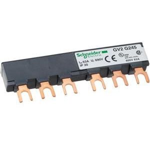 Drehstrom-Sammelschienensystem, 63A, 2Abgangsstellen, 45mm Abstand GV2G245 - Schneider Electric